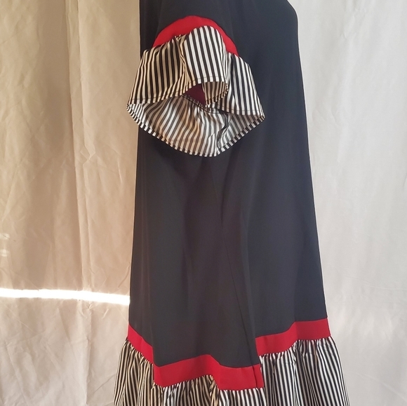 SHEIN Women's Contrast Stripped Flounce Sleeve Smock Dress NWOT - Picture 9 of 14